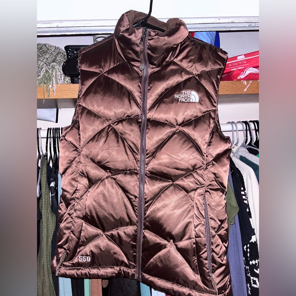 Brand new never worn Northface Brown puffer vest